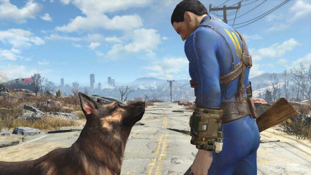 Overview of Fallout 4 Creation Club items included in the Anniversary Edition, featuring weapons, armor, companions, quests, and settlement content.