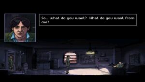 Interrogation scene in Gemini Rue