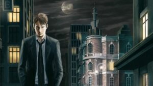 Last Window: The Secret of Cape West – Kyle Hyde walks through a quiet city street under the moonlight, lost in thought.