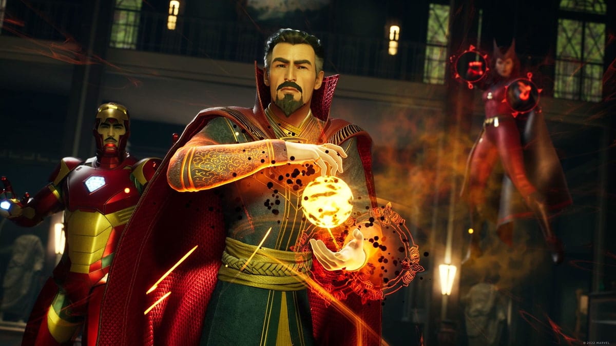 Doctor Strange channels dark magic alongside Iron Man and Scarlet Witch in Marvel’s Midnight Suns