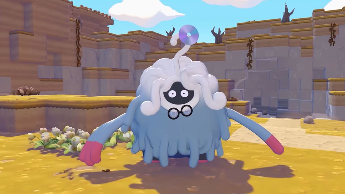 Professor Tangrowth standing in a desert ruin area in Pokémon Pokopia